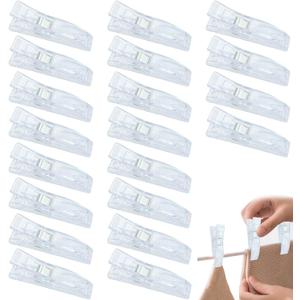 20 PCS Hanger Clips for Pleated Paper Blinds Shades, Multi-Purpose Plastic Hanger Clips Clear Plastic Blinds Clips Strong Pinch Finger Clips for Window Blinds Shades Clips That Hold Curtains