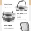 Collapsible Foot Soak Tub 15L(4 GL) with Handle, Bath Massager for Dry Cracked Feet, Plastic Grey Foot Bucket