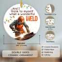 Welder Ornament 2025, Unique Christmas Ornaments, Double Side Ceramic Ornament for Christmas Tree Decorations, Decorative Hanging Ornaments, Gifts for Welders, for Men