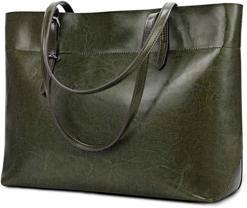 Kattee VintAge Genuine Leather Bag with Adjustable Handles Green
