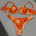 WDIRARA Women's Floral Print Underwire Bikini Swimsuit 2 Piece Bathing Suits Swimwear Large
