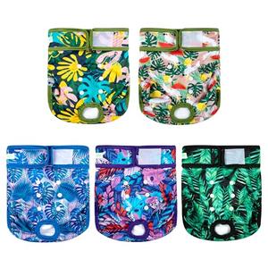 wegreeco Female Dog Diapers, Washable Reusable Pet Puppy Doggie Diapers for Small Medium Large Female Dogs in Heat Period, Doggy Period Panties X-Large, Leaf