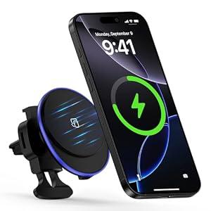 Wireless Car Mount Charger Magnetic Charger for Samsung Galaxy S25 Ultra S24 Plus S23 FE S22 S21 S20 S10/15W Fast Air Vent Auto Phone Magsafe Wireless Car Charge for iPhone 17 16 Pro Max 15 14 13 12