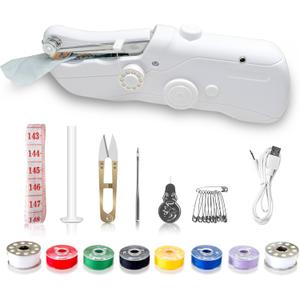 Hand-held sewing machine, mini portable fast electric sewing machine, easy for beginners and adults to use, hand-held sewing device for fast sewing is suitable for DIY home travel.