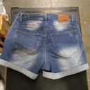 Women's Denim Shorts Summer Lady Clothing High Waist Denim Shorts Women Fringe Frayed Ripped Short Jeans, M