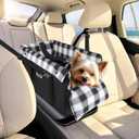 Center Console Dog Car Seat, Detachable and Washable Inner Lining Dog Car Seat Anti-Collapse Small Dog Pet Car Seat with Safety Belt Up to 11lbs(Black)
