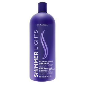 Clairol Professional Shimmer Lights Purple Shampoo| Neutralizes Brass & Yellow Tones | For Blonde, Silver, Gray & Highlighted Hair ,31.5 Fl Oz 