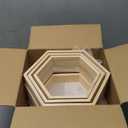 12 Pcs Wooden Hexagon Shelves, 3 Size Versatile Honeycomb Shelves Hexagon Floating Shelves for Wall Wedding Table Centerpieces Home Living Room Bedroom (11inch, 9.7inch, 8.5inch)