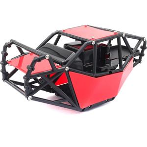 RC Roll Cage Rock Buggy Body Shell 1/10 Scale Nylon Rock Buggy Body Cage for Axial SCX10 SCX10 II, Durable RC Rock Crawler Upgrade(Red)