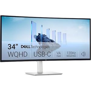 Dell 34 Monitor S3425DW, WQHD VA, 120Hz, FreeSync Premium, Eye Comfort
HDR10, Anti-Glare, 300 cd/m2 Brightness, 3,000:1 Contrast, 95% DCI-P3, 2x10W Speakers, USB-C 65W Power Delivery