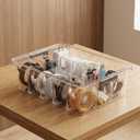 Socks Bra Underwear Drawer Organizer for Closet, 2 PCS Plastic Storage Box with 15 Removable Compartments and Lid, Clear Dresser Drawer Organizer Storage Container with Dividers for Sock Ties Belts