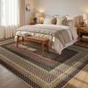 Ileading Faux Braided Large Area Rug 8'x10' Washable Farmhouse, No-Shed Non-Slip Woven Carpet, Pet Friendly Stain Resistant Jute Style Rug for Living Room Dining Bedroom