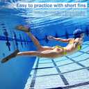 Gintenco Swim Fins, Kids Swim Training Fins for Lap Swimming, Travel Size Flippers with Mesh Bag, Silicone Swimming Fins for Kids Teens Adults Women Men, Size XL(42-44)