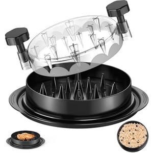 SoulLife Chicken Shredder 8 Inches, Chicken Breast Shredder Tool, Cooked Meat Shredder With Clear Lid, Ergonomic Design, Auti-slip, Easy To Clean, Chicken Shredder Tool Twist, Chicken Grinder (Black)