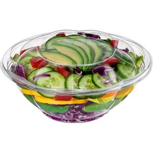 Comfy Package [24 oz. - 50 Count] Clear Plastic Salad Bowls with Lids, Disposable Salad Containers for Lunch - Perfect for Takeout, Salads, and Meal Prep