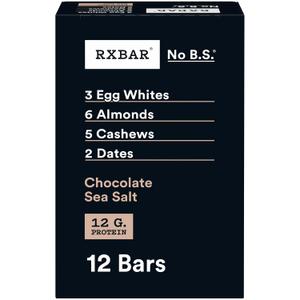 RXBAR Protein Bars, Protein Snack, Snack Bars, Chocolate Sea Salt, 22oz Box (12 Count) (EXP 05/27/26)