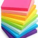 Eastern Wolf 8 Pads Sticky Notes 3x3 Self-Stick Notes 8 Bright Multi Colors Purple Sticky Notes, 85 Sheet/Pad