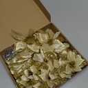 Geefuun 28PCS Christmas Tree Decorations: Poinsettias Artificial Flowers Ornaments Xmas Gold Glitter Flower with Clips