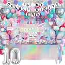 10th Birthday Decorations for Girls, Double Digits Birthday Girl Party Decor, In My Double Digits Era Party Supplies with Pink Purple Balloon Arch Friendship Bracelet Banner Backdrop Hanging Swirls