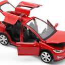 gidoyi Toy Car Model X, Pull Back Car Toys Alloy Vehicles with Lights and Sound 1:32 Scale Model Car (Red)