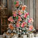 Giegxin 12pcs 10 x 8 Inches Cute Gingerbread Man Christmas Tree Picks 3D Gingerbread Christmas Decor with Sticks Cute Ornaments for Xmas Tree Topper Home School Office Garden Patio Winter Holiday (Pink)