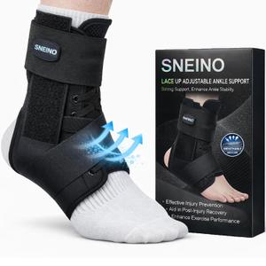 Ankle Brace for Women Men - Ankle Support Brace for Sprained Ankle, Ankle Stabilizer for Achilles, Tendon, Sprain, Injury Recovery, Lace up Ankle wrap for Running, Basketball, Volleyball (Ankle Brace, Large)