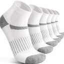 6 Pairs Merino Wool Ankle Running Hiking Socks Compression Support Breathable Thick Cushion No Show Socks for Women Men (M)
