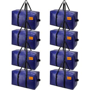 KRYSTY 8-Pack Moving Bags and Large Storage Bags with Strong HandlesDurable ZippersHeavy Duty Moving Bags for Space Saving and Moving Supplies