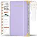 2026 Planner, Weekly and Monthly Calendar Planner from January 2026 - December 2026, 8.5" x 11" Hardcover Leather Hourly Appointment Book with Tabs, Spiral Daily Planners for College School Work Home, Purple