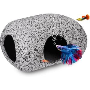 Aquarium Decorations Cave Fish Tank Accessories Rock Decor for Shrimp Cichlid Hiding Breeding Small Fish Bowl Hide Decoration Betta Toys Hideout Stones HouseSmall (Small (1 Piece))