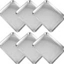 6 Pieces Baking Sheet Pan Cookie Sheet Set for Oven Stainless Steel Trays Nonstick Small Serving Tray Cake Toaster Metal Food Trays, Oven and Dishwasher Safe(10.4 x 8 x 1 Inch)