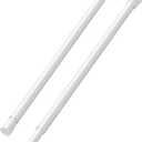 2 Pack Tension Curtain Rod 8 to 12 Inch, DIY Mini Spring Curtain Rods No Drill for Slim Window Cupboard Closet Sidelights, White