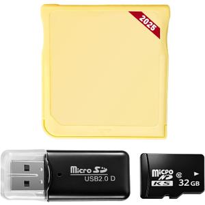 2025 Version Gold Pro Micro SDHC Dual Core Revolution Cartridge, Including 32GB MicroSD TF Card and USB Adapter, Compatible with New 2DS/3DS/XL NDSL NDSI, NO Timebomb (Yellow)