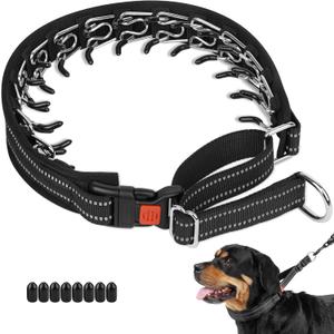 Crazy Felix No Pull Martingale Collar for Large Medium Small Dog Pitbull German Shepherd Doberman, Dog Collar Anti Pull with Buckle for Training Walking (Black, S-Neck 11-13", 1" Wide)