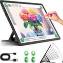 Zocelight Rechargeable A4 Light Pad with Built-in Stand,Super Bright Magnetic Light Table with Physical Buttons,Wireless Light Box for Tracing, Light Board for Diamond Painting,Sketching Weeding Vinyl (Black)