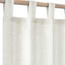 KOUFALL Farmhouse Linen Curtains, Cream Beige Semi Sheer Light Filtering Curtain, Boho Tab Top Neutral Country Curtains for Living Room, Bedroom, Nursery, 84 Inch Length, 2 Panels Set (Natural)