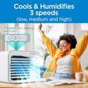 BLACK+DECKER Desktop Air Cooler, Personal Portable Fan with 3-Speeds, Evaporative Air Cooler with 0.5L Water Tank, Air Cooler Fan for Desk, Home, Office, Bedroom, and more, BDMC10, White/ Gray