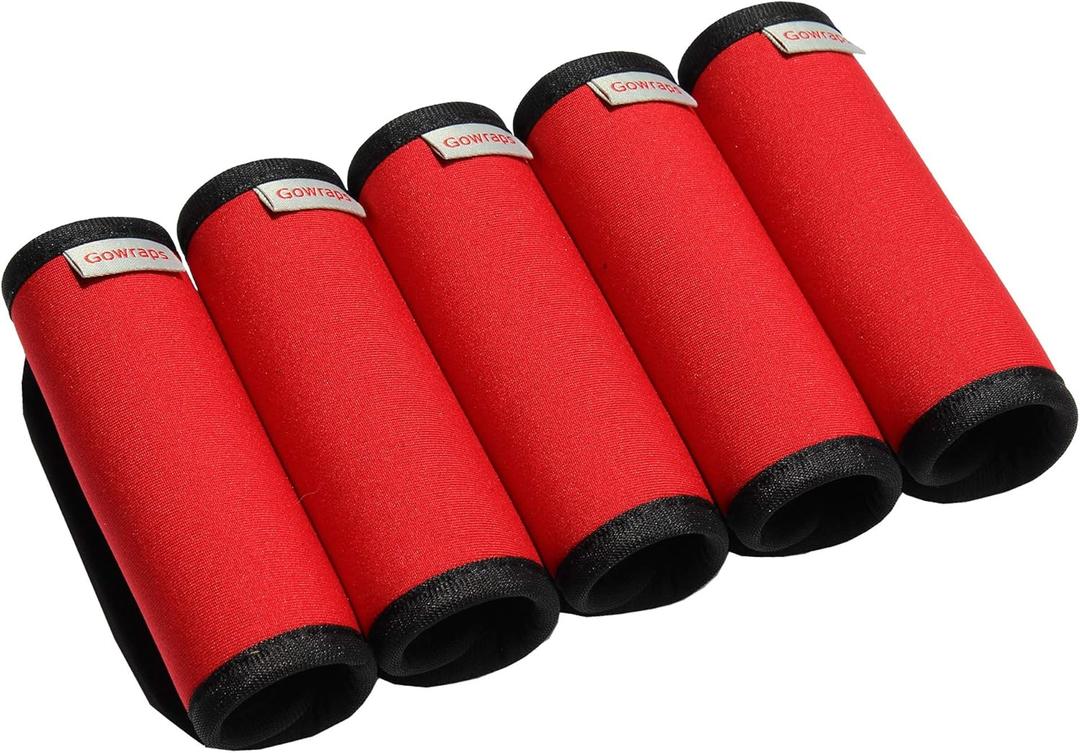 Neoprene Luggage Handle Wraps For Traveling Bright Color Luggage Tags|Handle Wraps|Handle Covers (Red)
