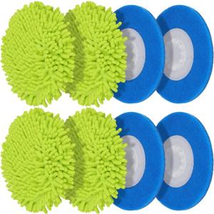 Magic Sponge Eraser Pads and Microfiber Chenilles Pads for Shark Steamer S7001 s7020 s7000amz s7000 s7001tgt s7201 s8201 S7005 s8001 Series Rotating Steam Scrubber,Scrub Sanitize at The Same (4 Green + 4 Blue)