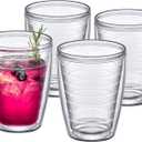 Amazing Abby Alaska 16-Ounce Insulated Tumblers (Set of 4), Double-Wall All-Clear Reusable BPA-Free Shatter-Proof Dishwasher-Safe Plastic Drinking Glasses