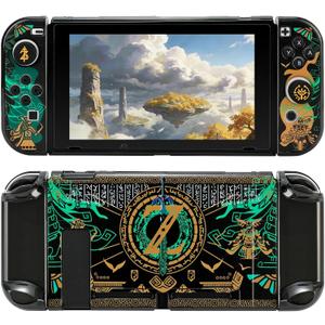 Tscope Protective Case Compatible with Nintendo Switch, Hard Shell Dockable Cover, Anti-Scratch Shockproof Slim Protector for NS Console & Joy-C Controllers (Switch Black)