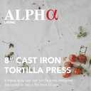 Alpha Living Tortilla Press 8 Inch Cast Iron Quesadilla Maker Heavy Duty Empanada Maker Press Cast Iron Tortilla Maker for Kitchen, Home Use