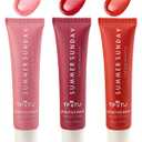 Summer Lip Balm - Ultra-Hydrating Vegan Lip Mask for Dry Lips Tinted Lip Gloss Moisturizer with Shea Butter Olive Oil Plant Waxes Instant Shine Non-Sticky Daily Lip Care 3 Packs*0.5 Fl Oz