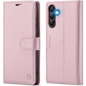 FLIPALM for Samsung Galaxy A14 5G Wallet Case with RFID Blocking Credit Card Holder, PU Leather Folio Flip Kickstand Protective Shockproof Cover Women Men for Samsung A14 Phone case(Rose Gold)