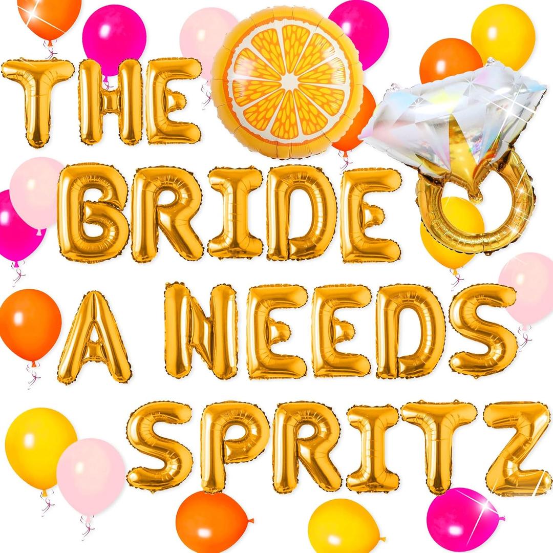 The Bride Needs A Spritz Decor Love at First Spritz Bachelorette Party Decorations Feeling Spritzy Balloon Orange Citrus Balloon for Bridal Shower Mimosa Party Decoration