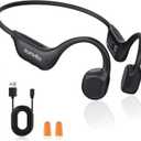 Bone Conduction Headphones Bluetooth 6.0, Open Wireless with Magnetic IPX6 Waterproof Earphones Running Headphones, 10H Playtime & Dual Connectivity for Running, Cycling, Gym (BLACK)