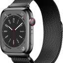 Original Milanese Loop Band Compatible with Apple Watch 38mm 40mm 41mm 42mm 44mm 45mm 46mm 49mm - Women & Men Magnetic Closure Adjustable Metal Strap for iWatch Series 10 9 8 7 6 5 4 3 2 1,Ultra,SE (Black)