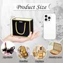 EQOREIIN 50 PCS Small Gift Bags with Handles, Black Mini Bag, 5.5x 2.5x4.7 Inches Small Thank You Gift Bags Bulk with Ribbon for Party Favors, Mother's Day, Baby Shower, Goodie, Weddings(Black Gold)