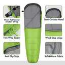 VILLEY Mummy Sleeping Bag, Lightweight Backpacking Sleeping Bag for Adults & Kids, Camping Hiking Equipment for 3-4 Seasons (Green)