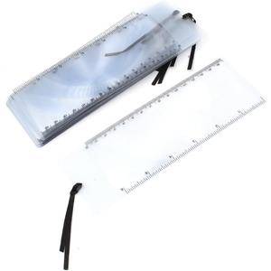 uxcell 10 Pcs Bookmark Ruler Magnifier Fresnel Lens 3X Magnifying Sheet